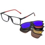 Grey Jack Rectangular TR90 Clip On Glasses 6036 C3